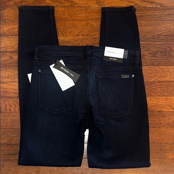 NWT 7 For All Mankind Blue Skinny Jeans Slim Illusion - Picture 4 of 5